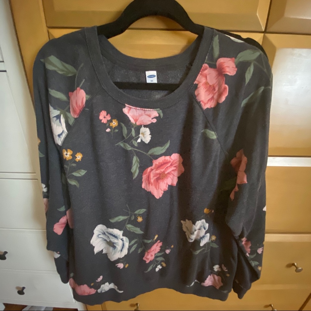 Charcoal / Grey and floral sweatshirt